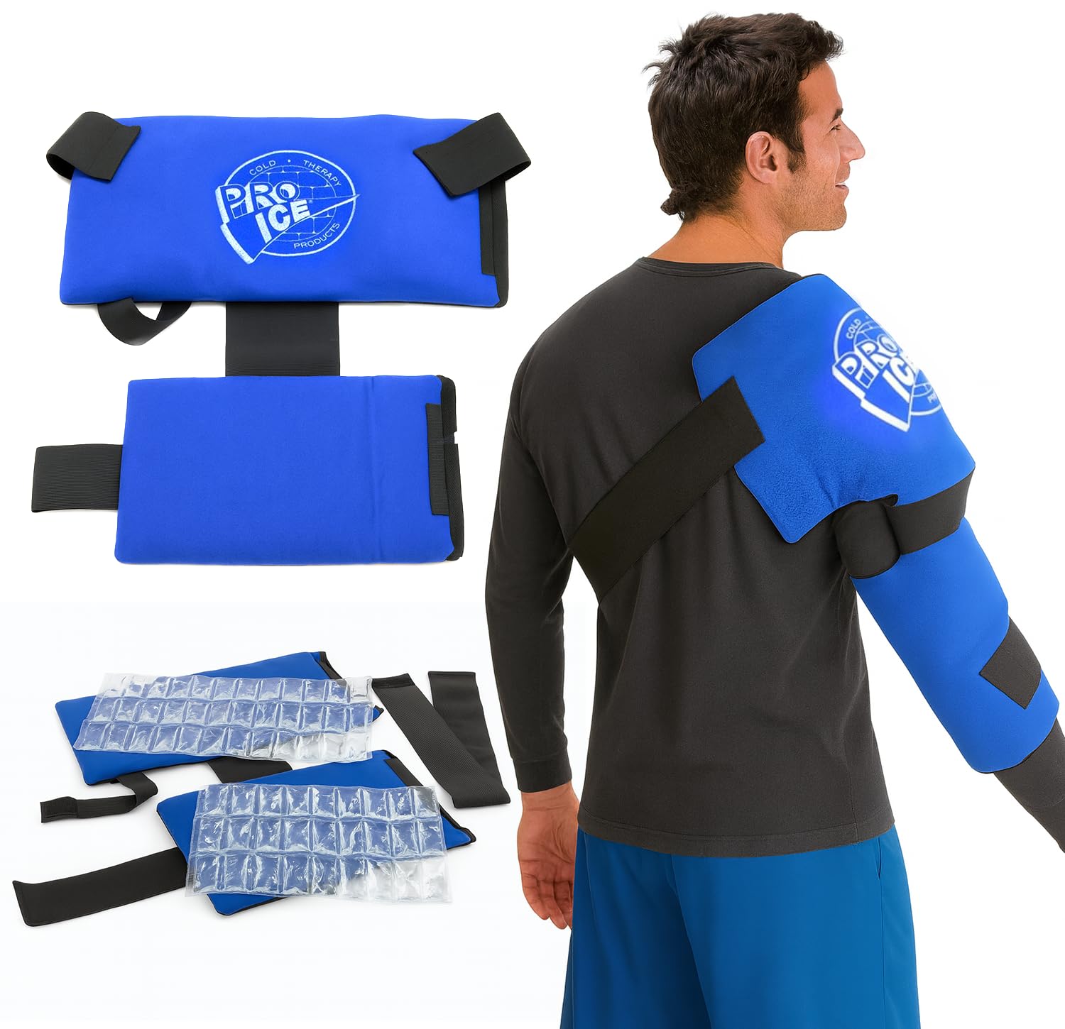 Pro Ice Shoulder Elbow Ice Therapy Wrap - Ice packs Included